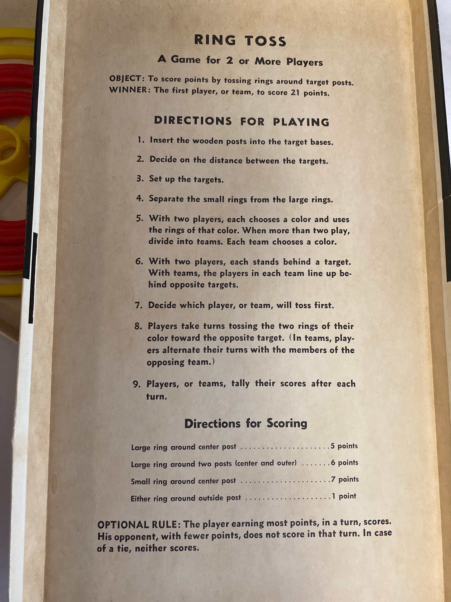 Board Game, Ring Toss