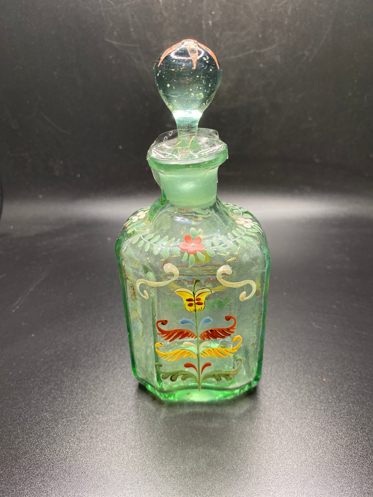 Vtg. Painted Bottle