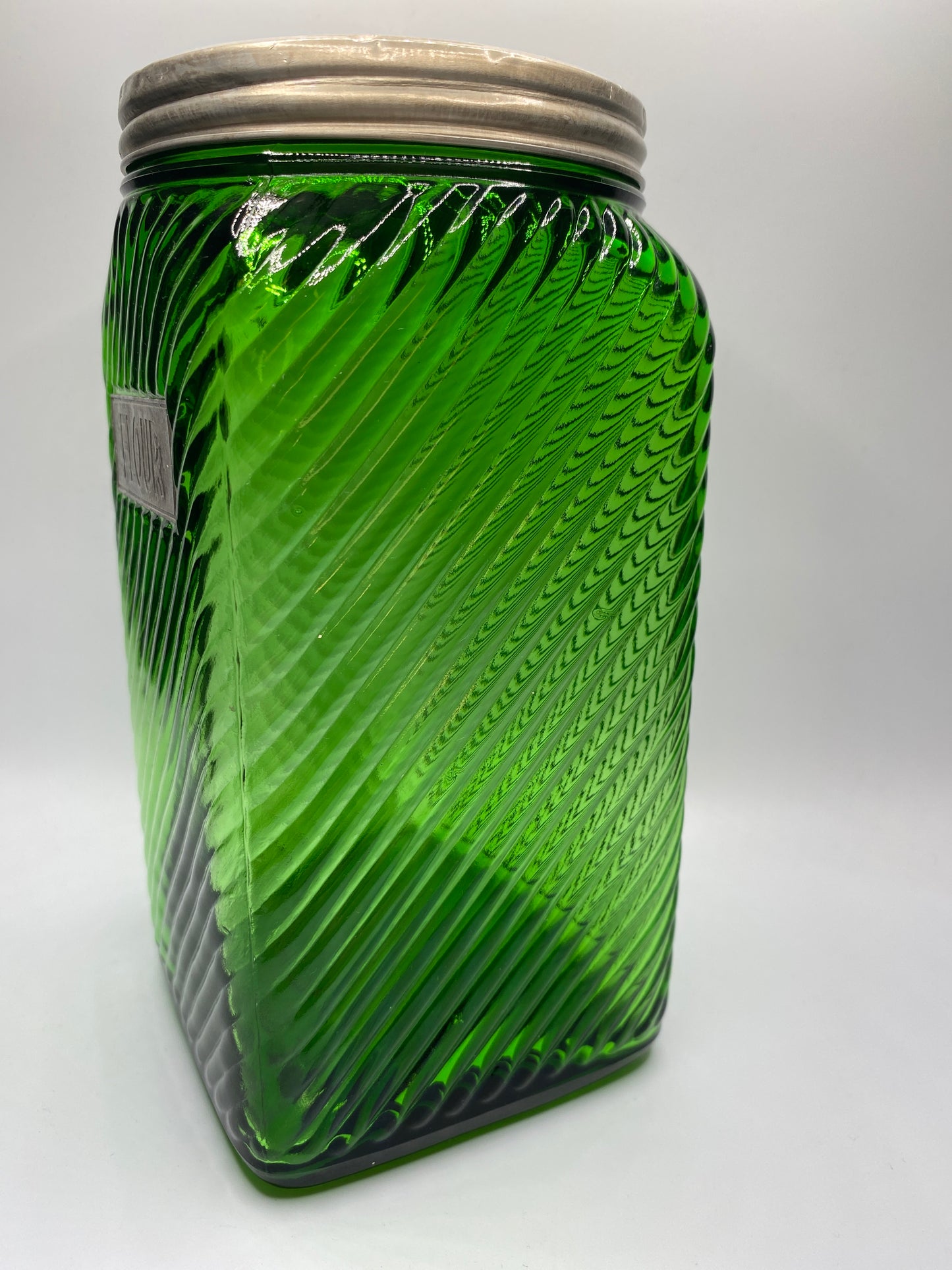 Vintage Green Hoosier Jar