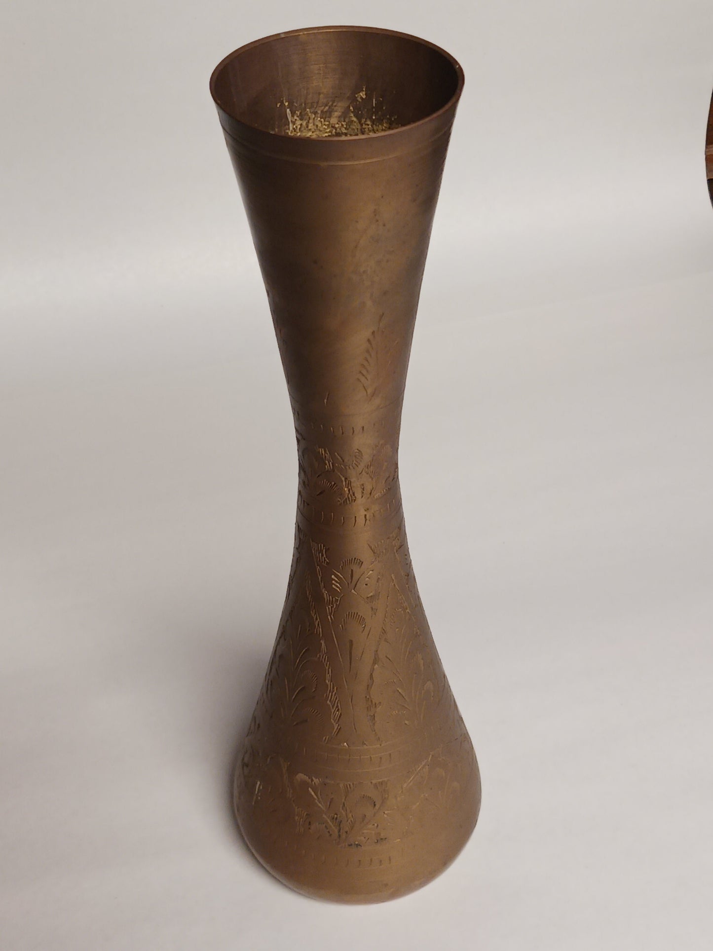 Etched Brass Vase