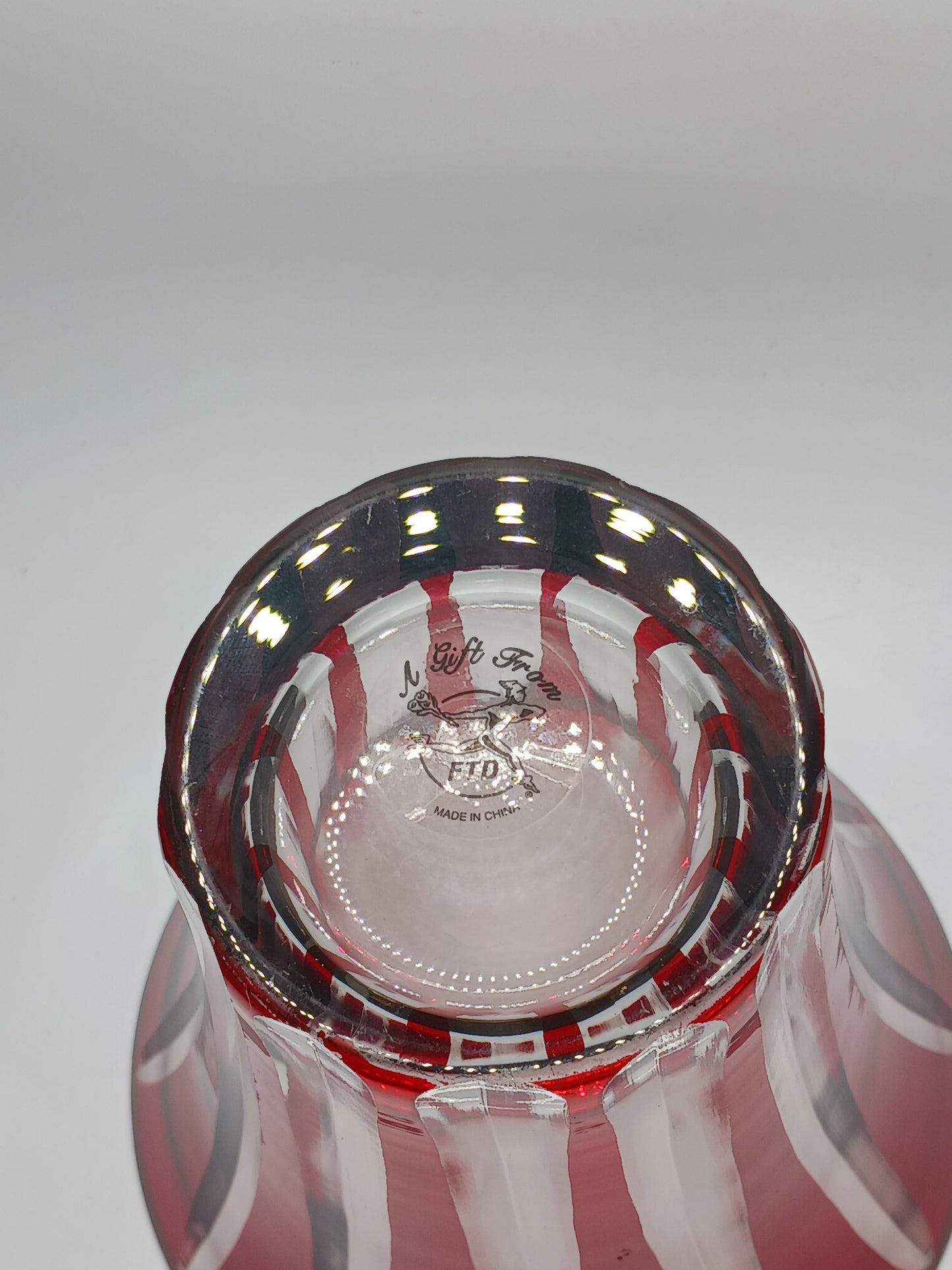 FTD Red/Clear Strip Vase