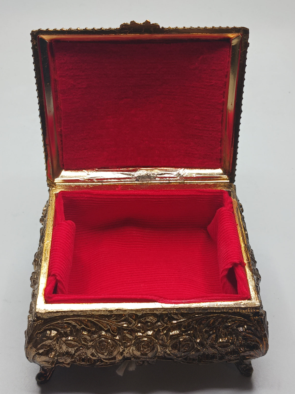 Gold Tone Metal Jewerly Box