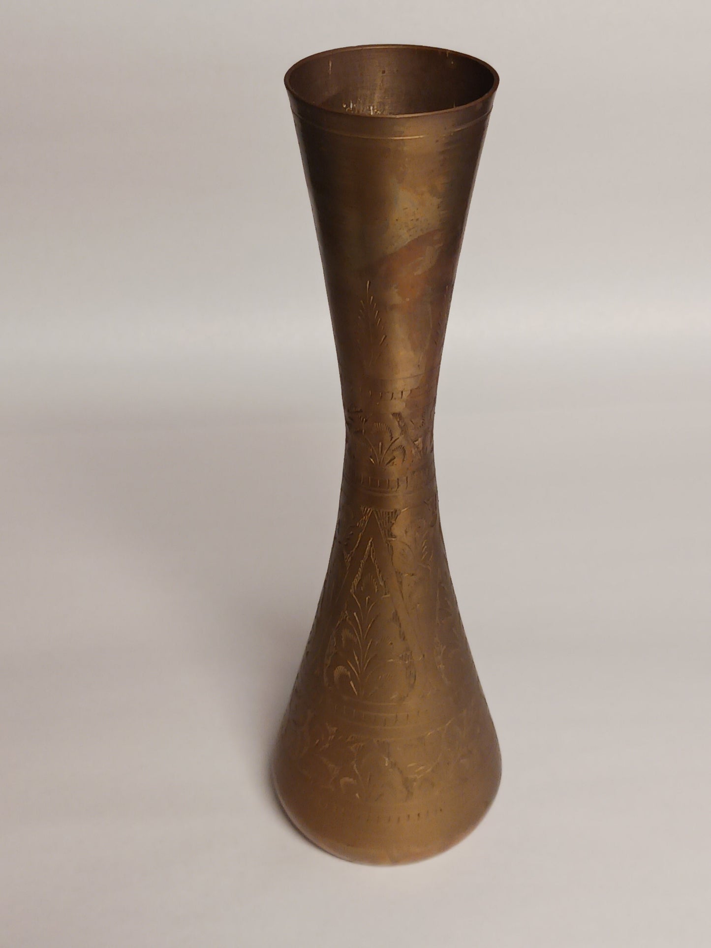 Etched Brass Vase