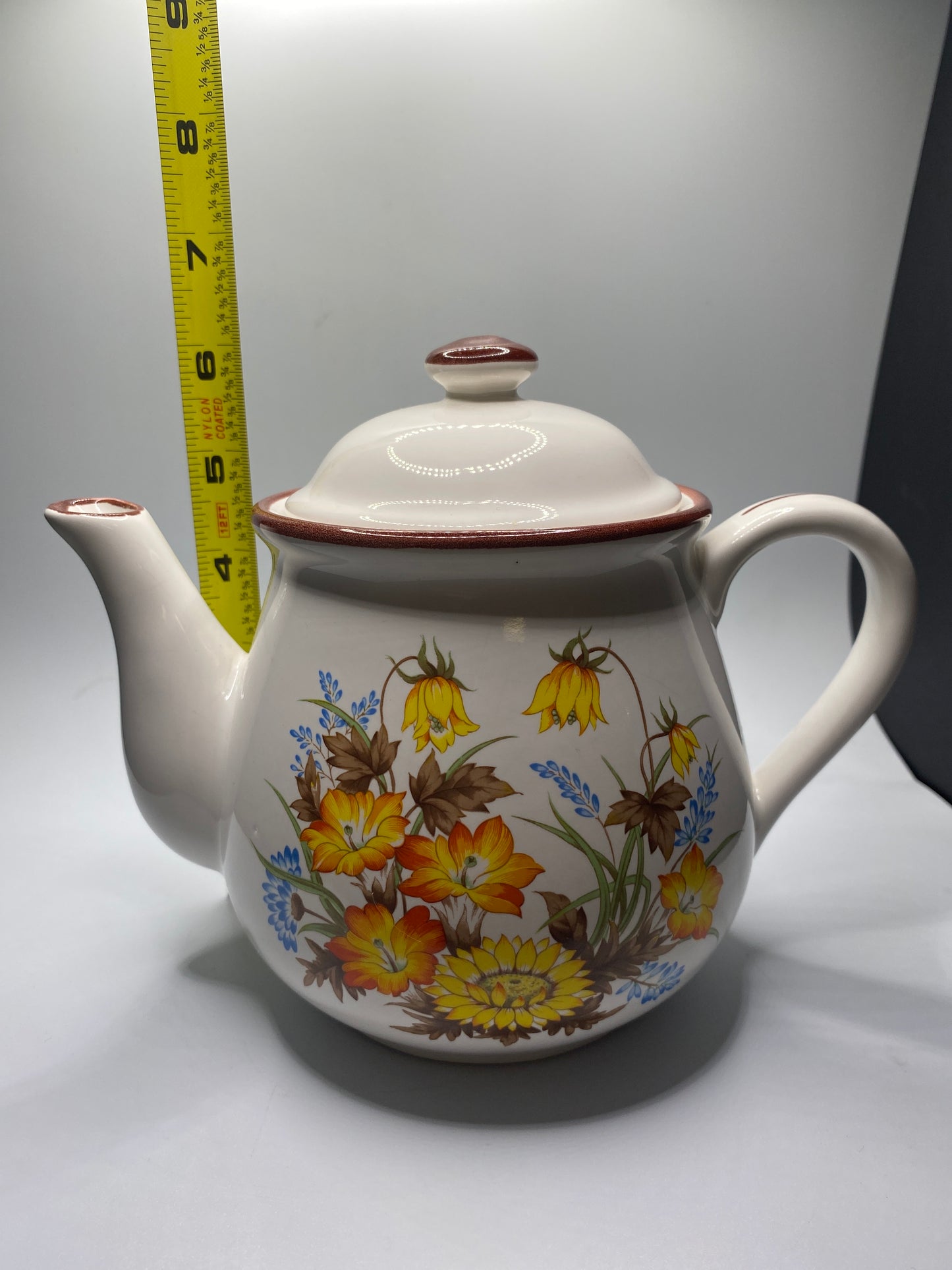 Teapot, Fall Flowers
