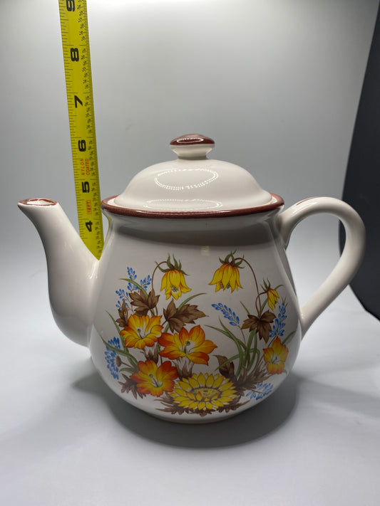 Teapot, Fall Flowers