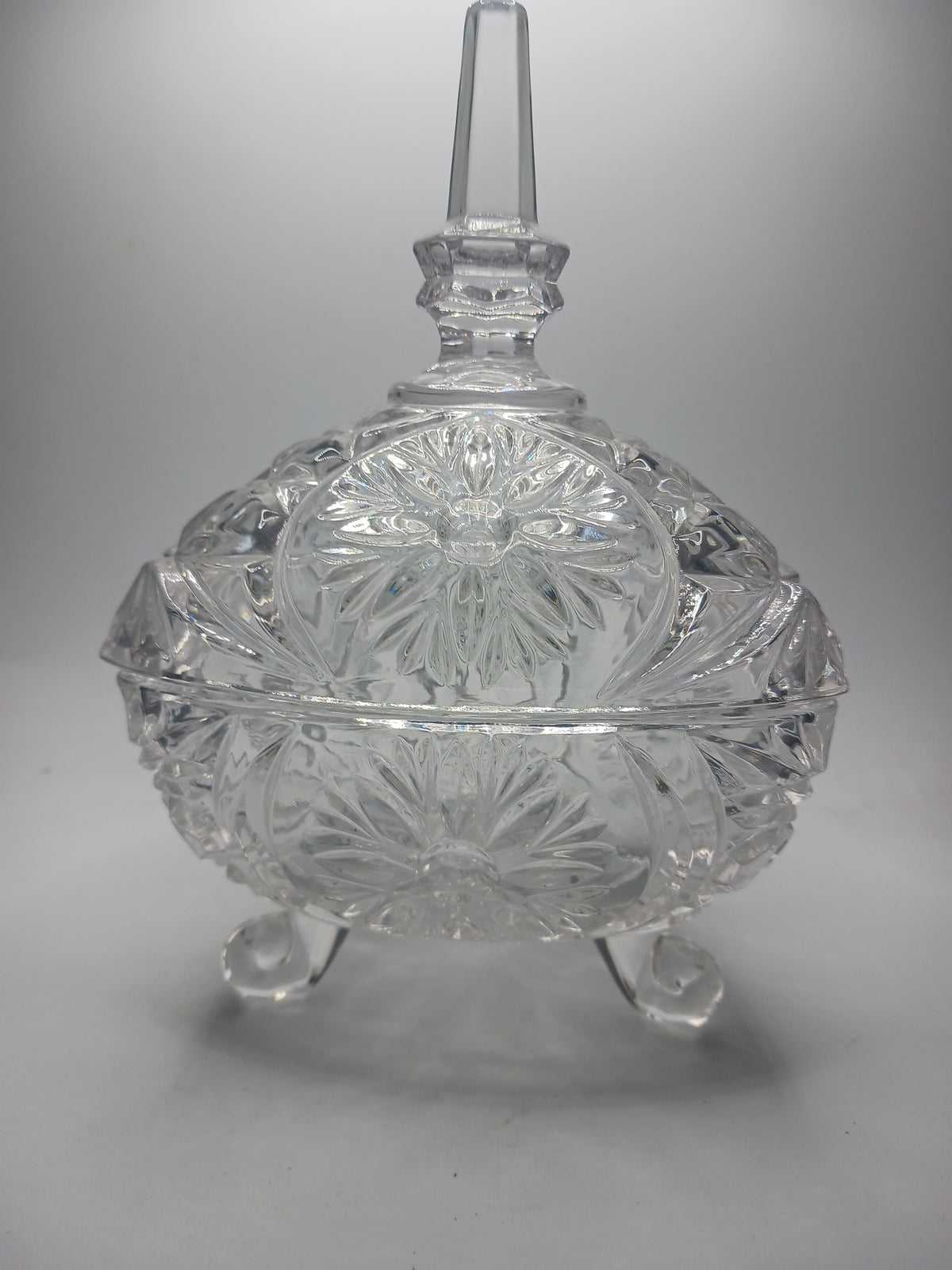 Vtg. Cut Glass Candy Dish
