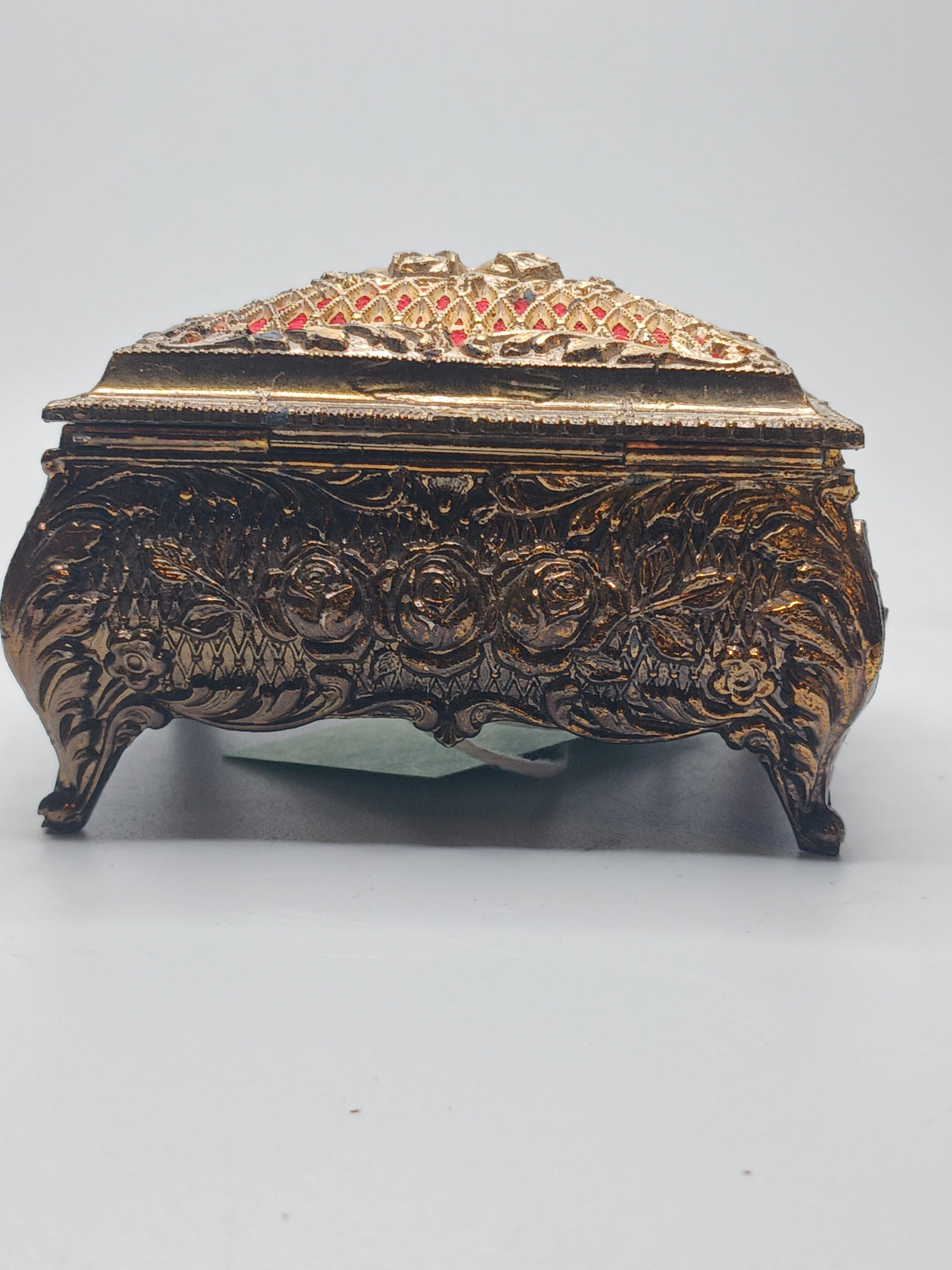 Gold Tone Metal Jewerly Box