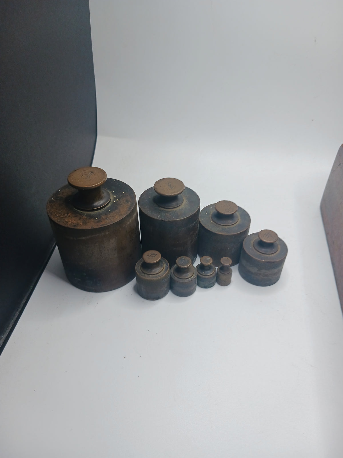 Antique Brass Weight Set