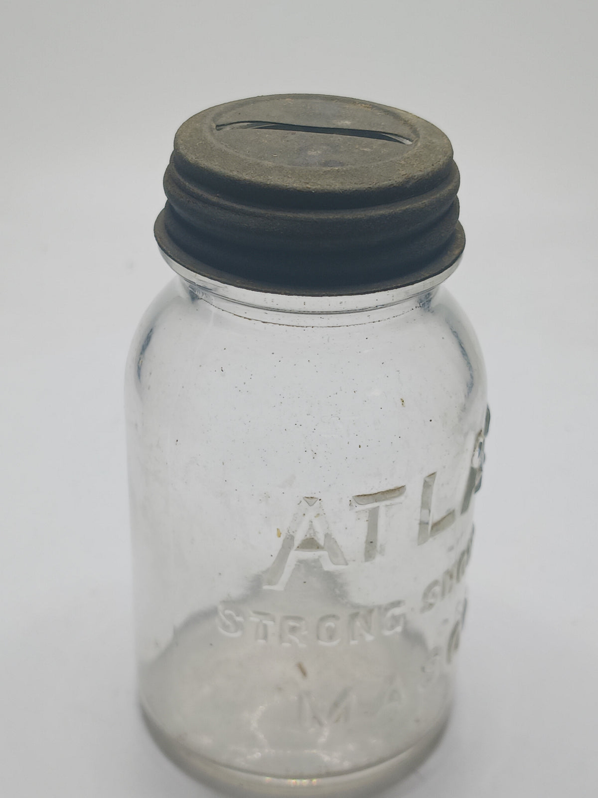 Atlas Mason Jar Glass Coin Bank