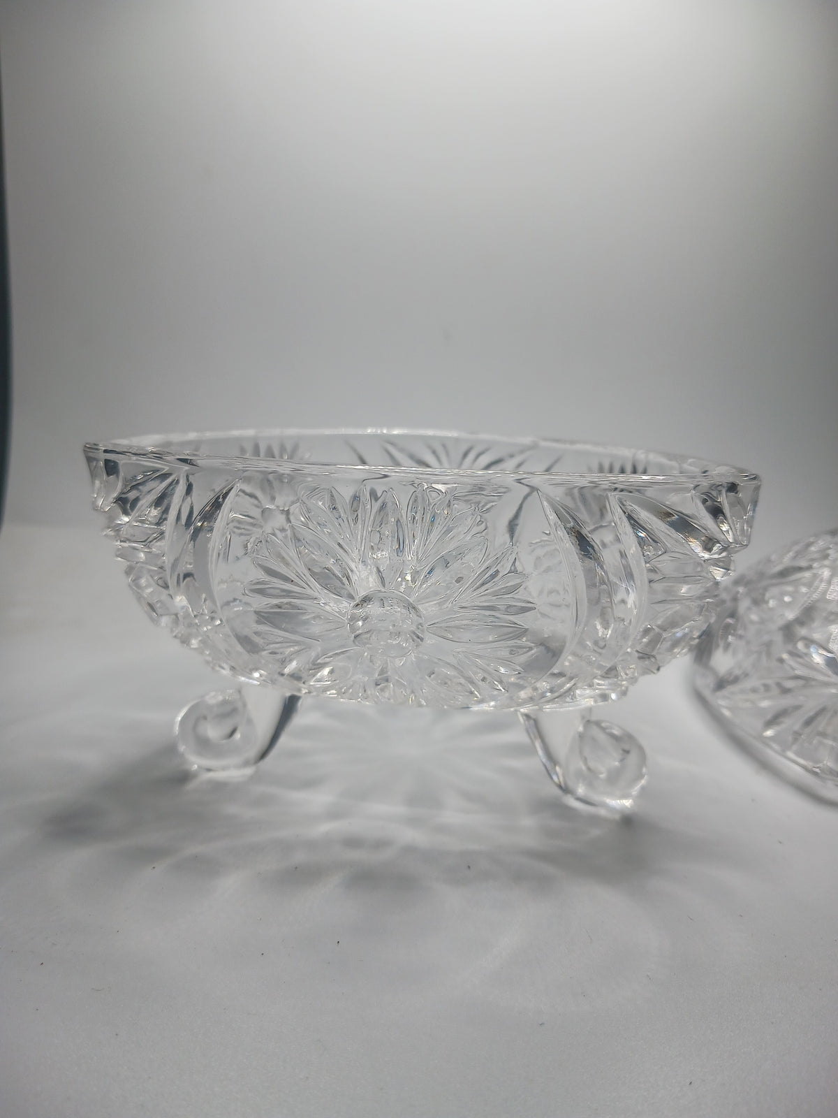 Vtg. Cut Glass Candy Dish