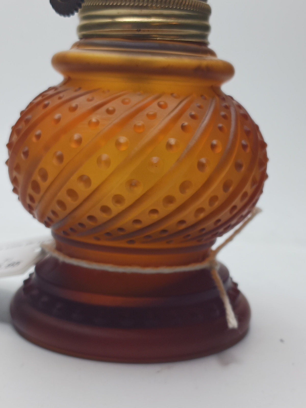 Frosted Amber Glass Little Oil Lamp