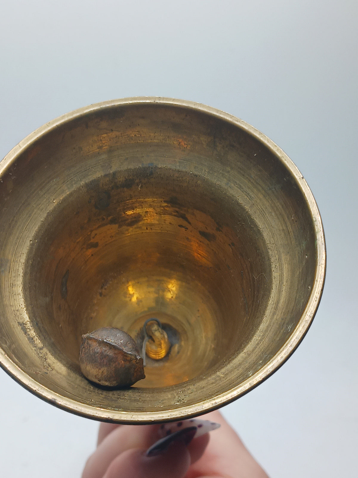 Vtg. Etched Brass Bell