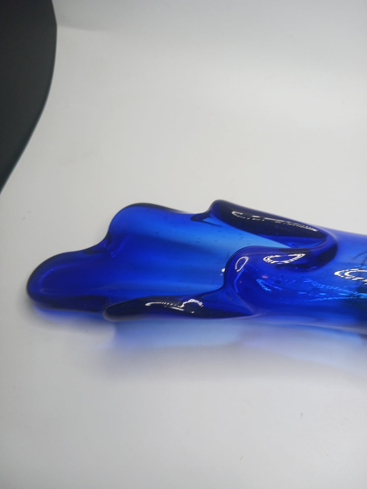 Cobalt Blue 11" 5 Finger Swung Vase