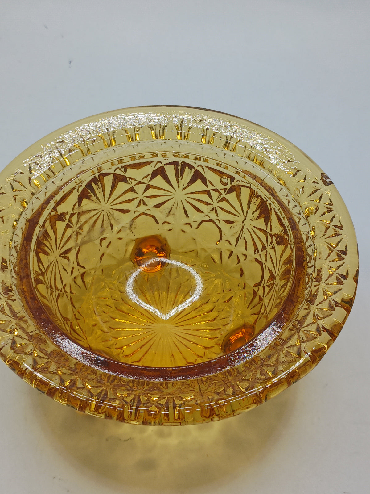 L.E. Smith Glass Amber Fairy Lamp