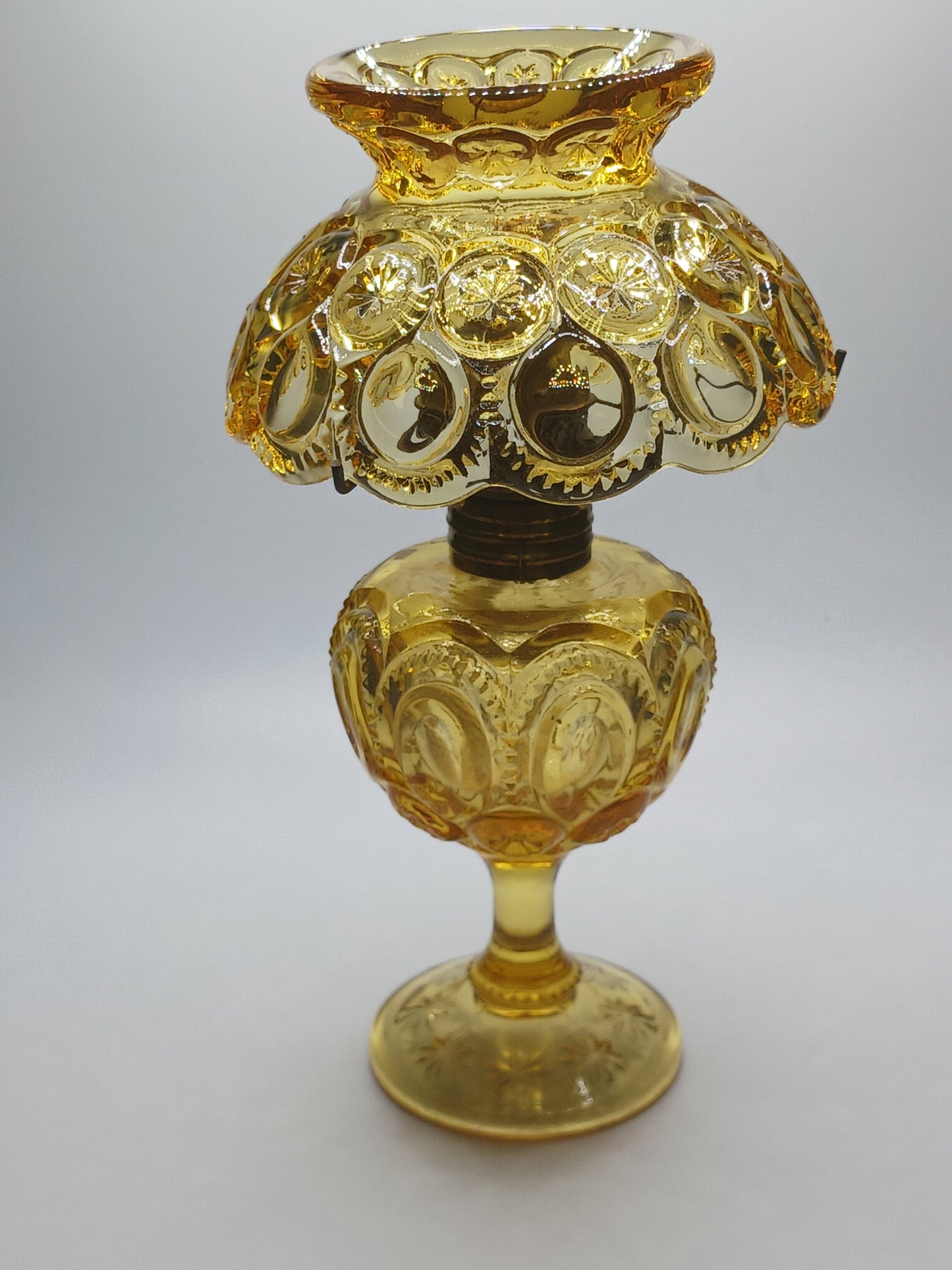 Antique Amber Oil Lamp