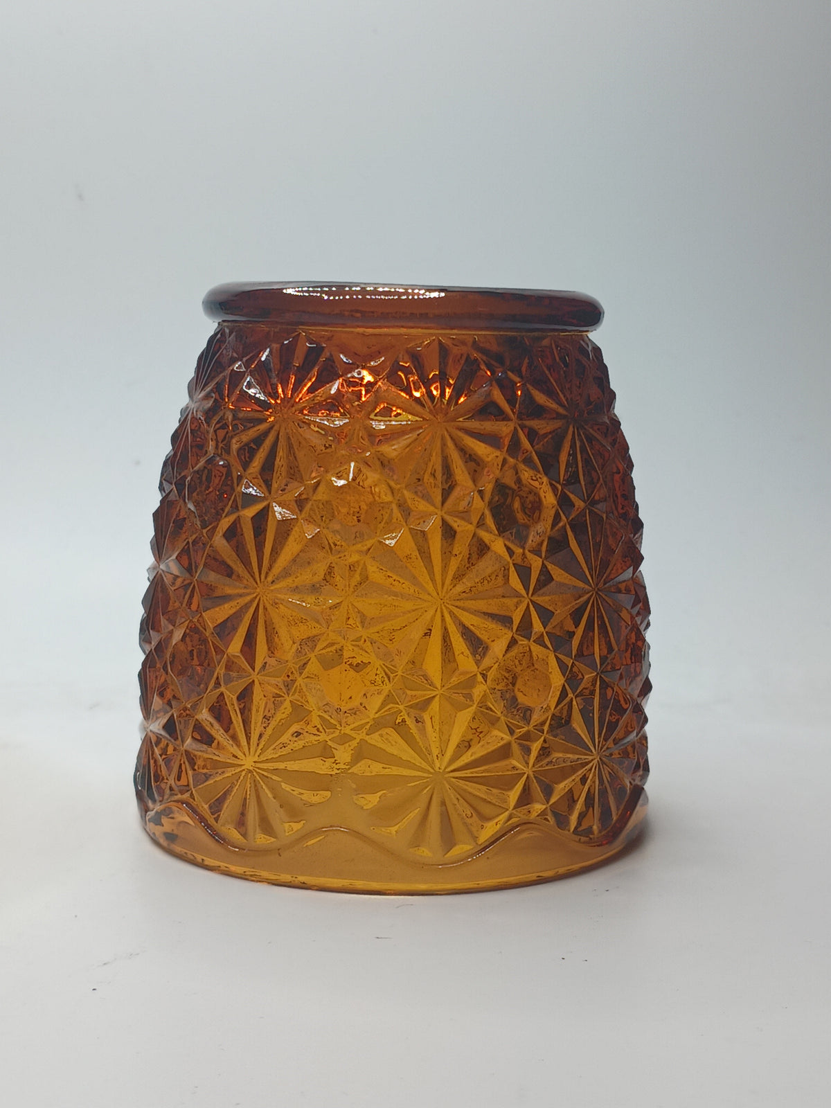 L.E. Smith Glass Amber Fairy Lamp