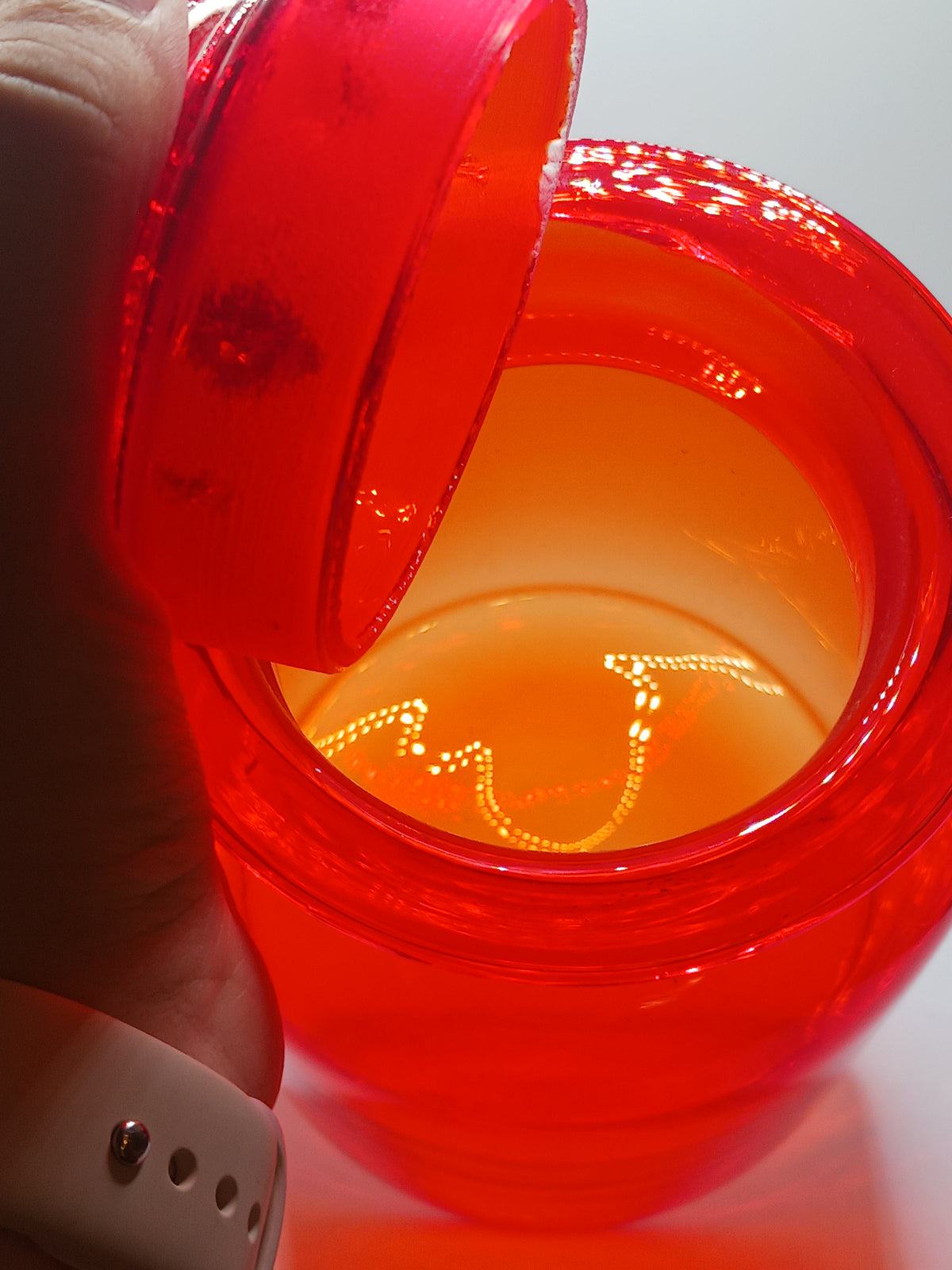 Red Glass Canister Jar