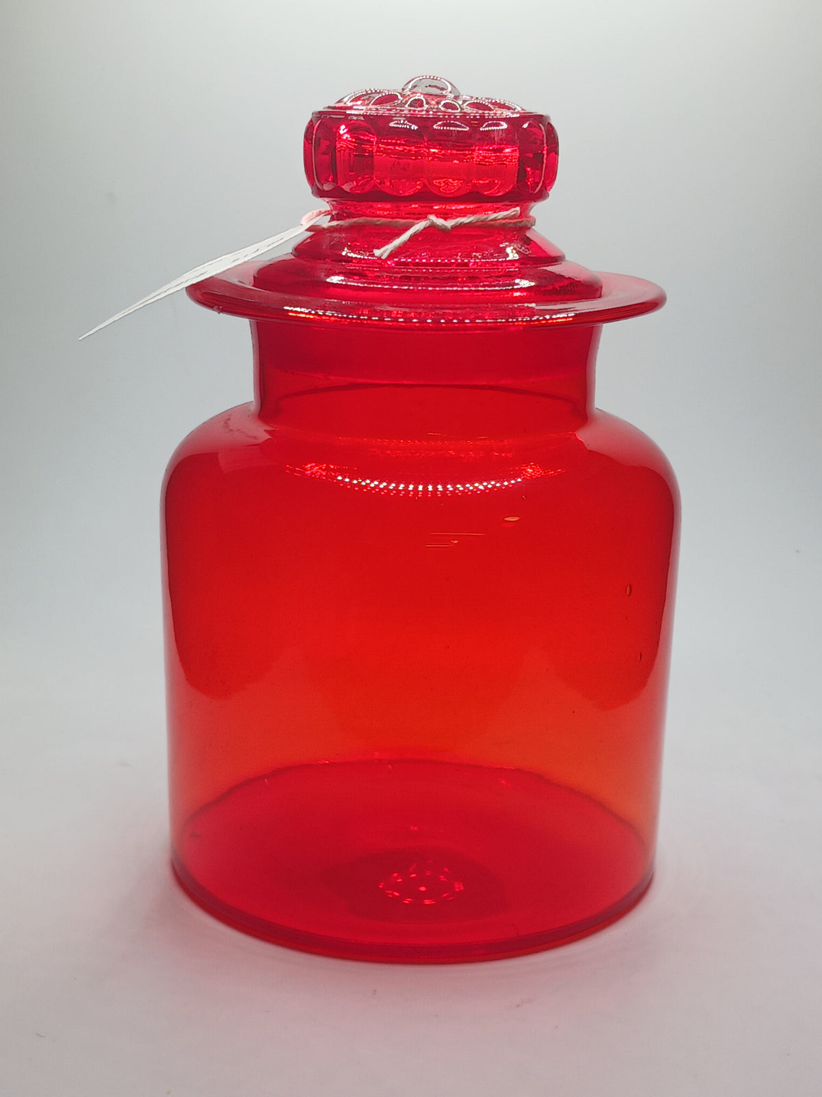 Red Glass Canister Jar