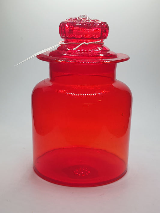 Red Glass Canister Jar