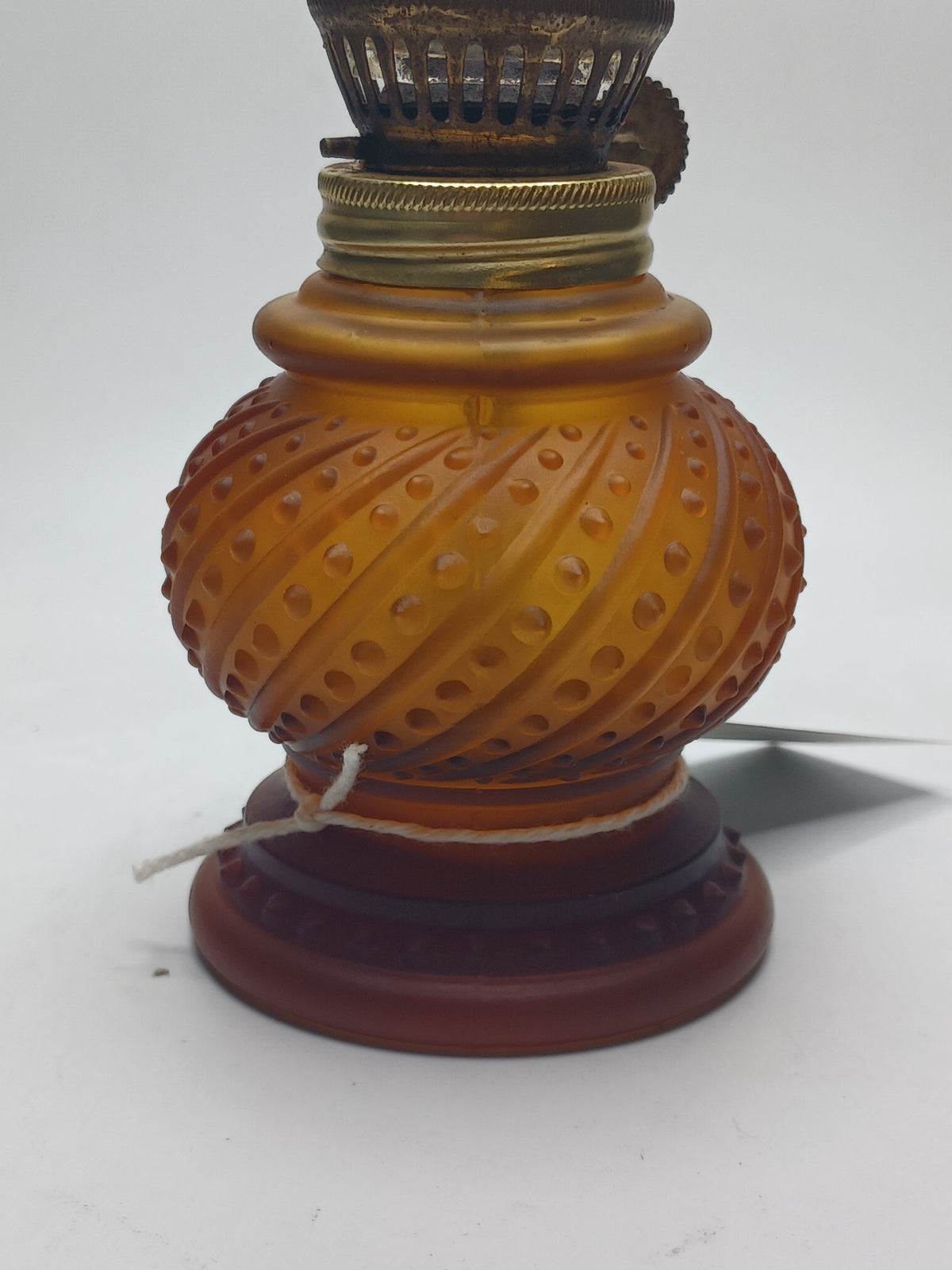 Frosted Amber Glass Little Oil Lamp