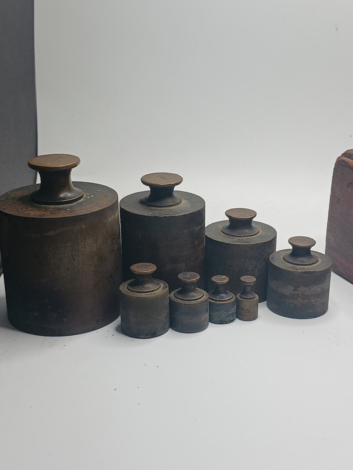 Antique Brass Weight Set