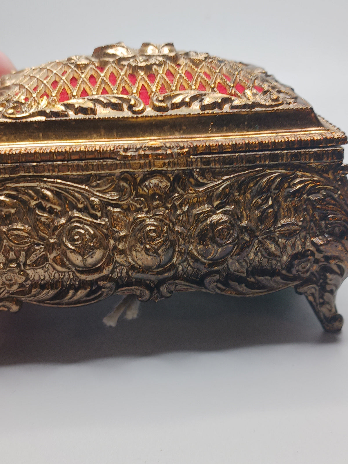 Gold Tone Metal Jewerly Box