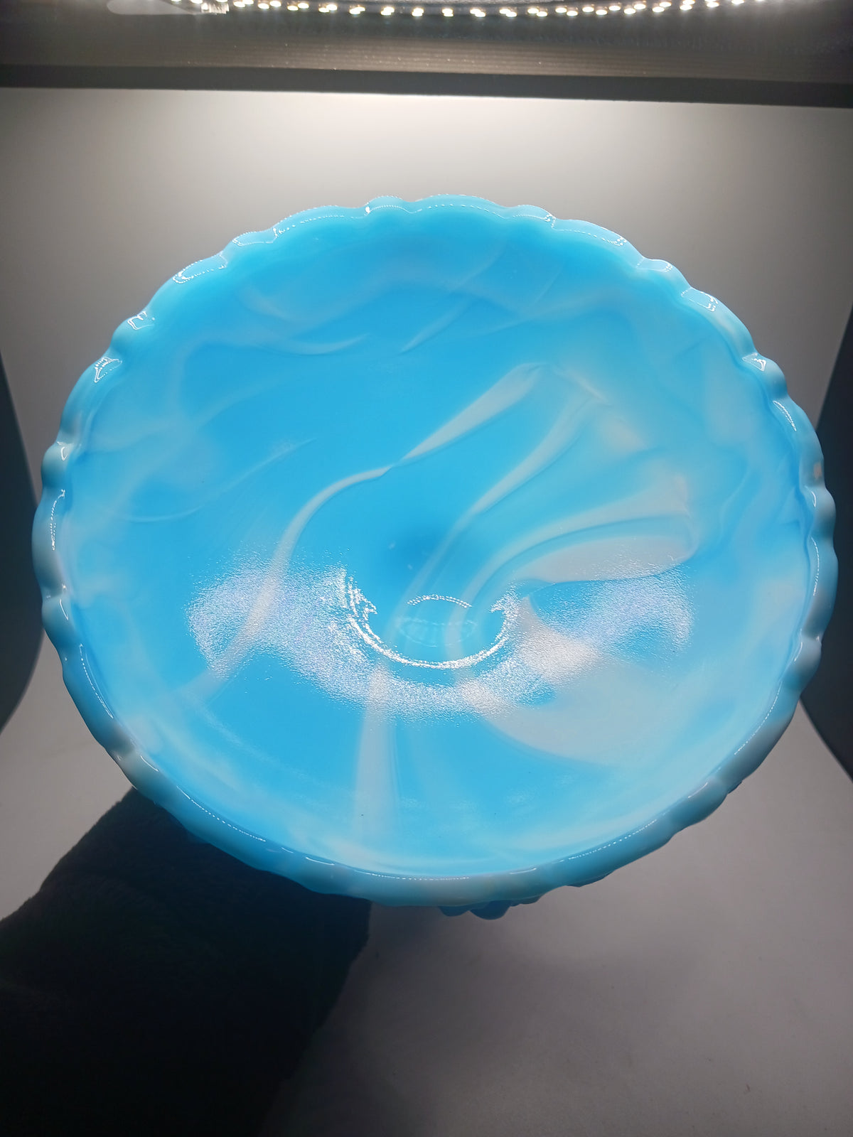 Fenton Glass Cabbage Rose Compote