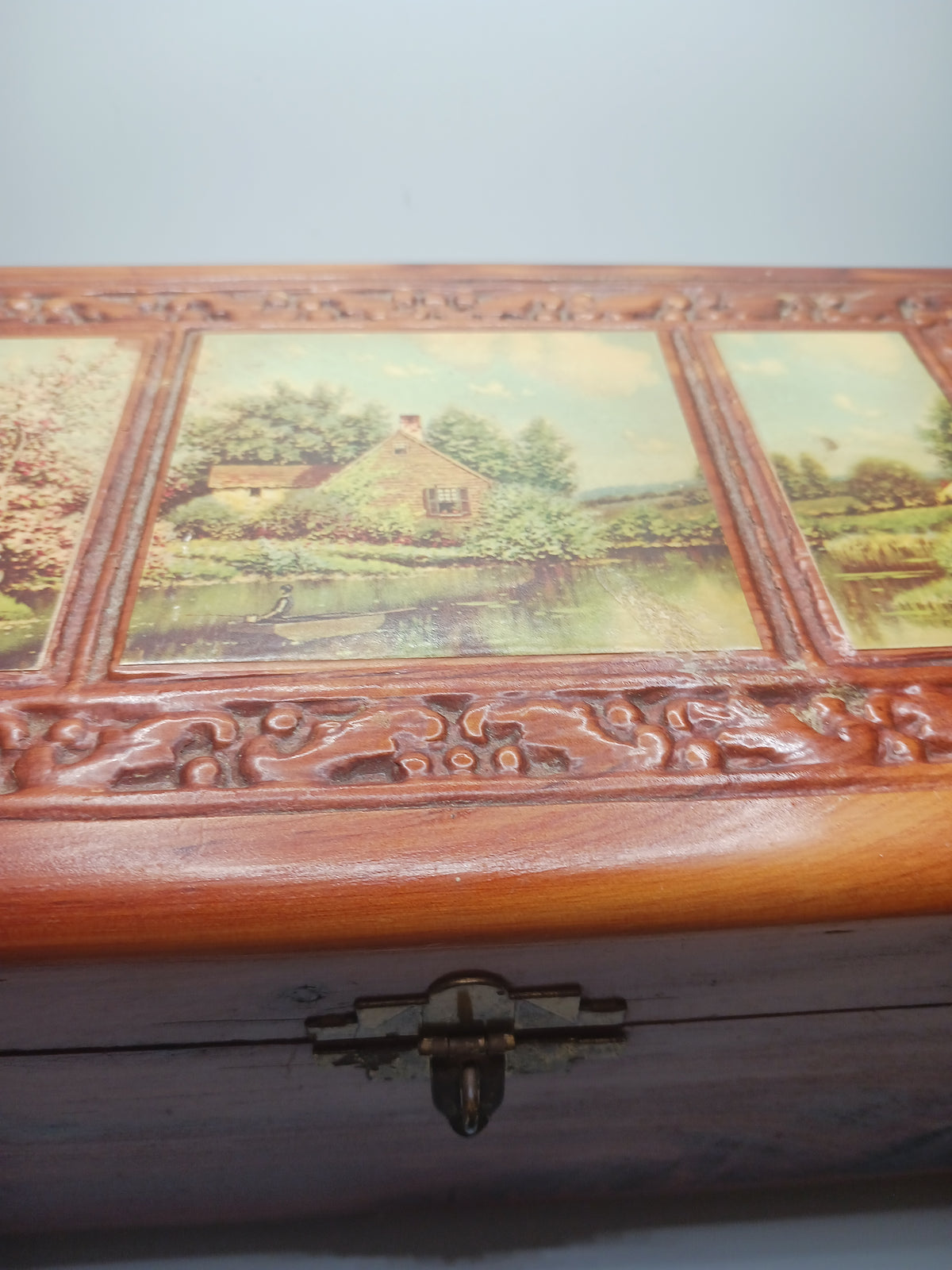Cedar Box with Landscape Picture