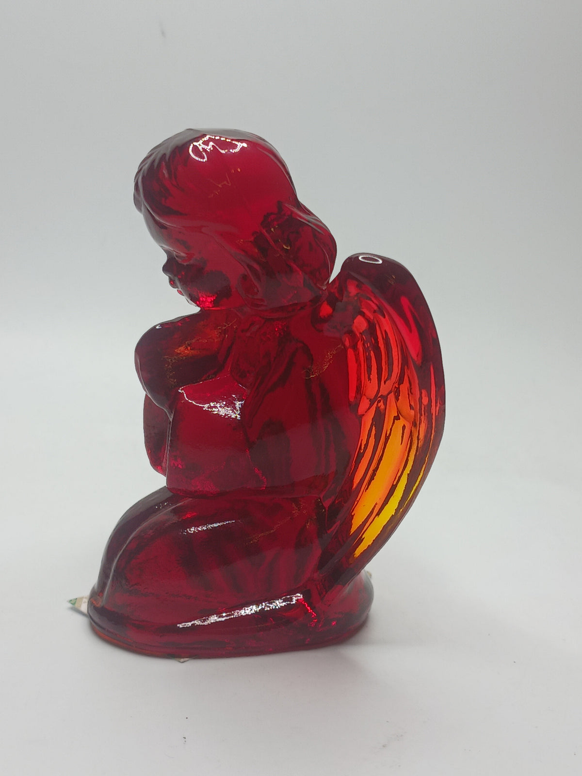 Fenton Glass Amberina Praying Angel