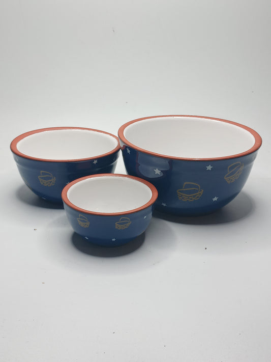 Bearware Pottery 3-Mixing Bowl Set