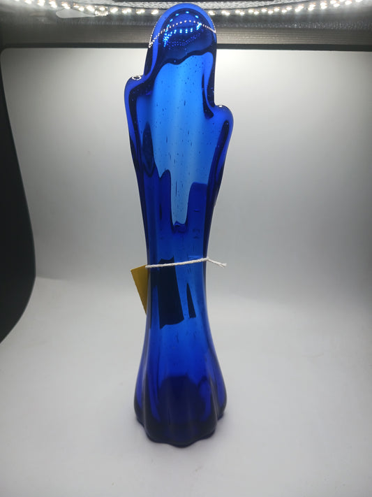 Cobalt Blue 11" 5 Finger Swung Vase